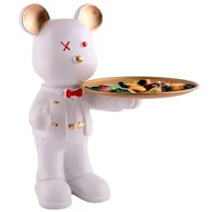 Cool Teddy Bear Showpiece with Plate Home Decor