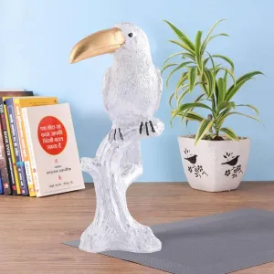White Resin Parrot Decorative Showpiece...