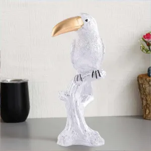 White Resin Parrot Decorative Showpiece for Home
