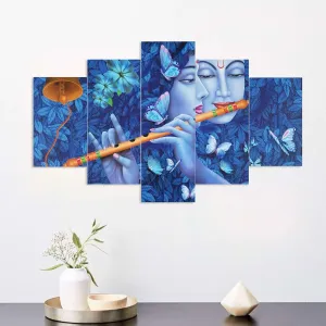 MDF Framed 3D Wall Painting Set of Five for Home Decoration
