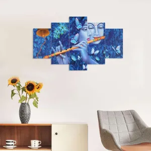 MDF Framed 3D Wall Painting Set of Five for Home Decoration