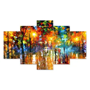 MDF Framed 3D Wall Painting Set of Five for Home Decoration