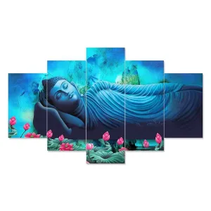 MDF Framed 3D Wall Painting Set of Five  for Home Decoration, Big Size Painting for Living Room