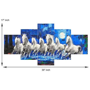 MDF Framed 3D Wall Painting Set of 5 Large Home Decor