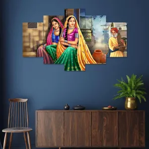 MDF Framed 3D Wall Painting Set of 5 Liv...
