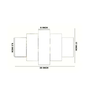 MDF Framed 3D Wall Painting Set of 5 Living Room Decor