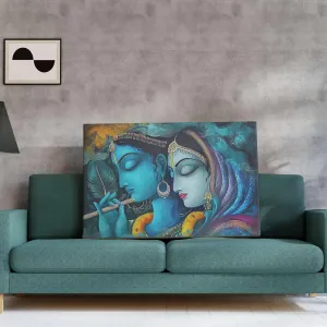 Radha Krishna Paintings For Wall Decoration With Frame Canvas Painting