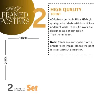 Large Framed Wall Paintings Set of 2 Wall Decor