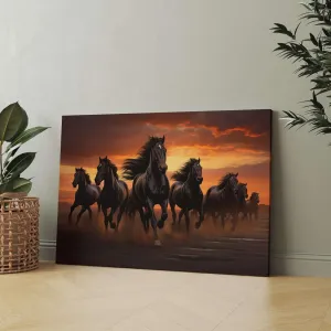 Seven Horse Painting For Wall Decoration With Frame Canvas Painting For Living Room