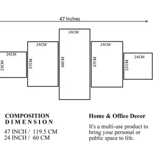 MDF Framed 3D Wall Painting Set of Five for Home Decoration, Big Size Painting for Living Room