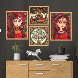 Wall Paintings Set of Four for Wall Daco...