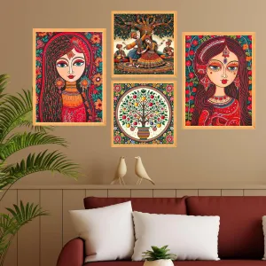 Wall Paintings Set of Four for Wall Dacoration Large Framed Wall Paintings