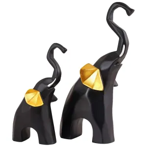 Polyresin Elephant Showpiece Set of 2 Home Decor