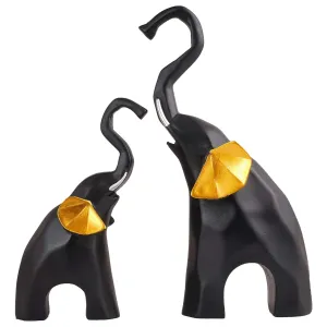 Polyresin Elephant Showpiece Set of 2 Home Decor