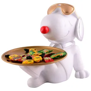 White Resin Dog Decorative Showpiece for Home