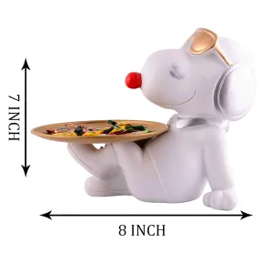 White Resin Dog Decorative Showpiece for Home