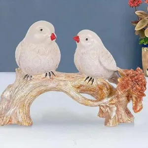Resin Birds Couple on Tree Decorative Showpiece