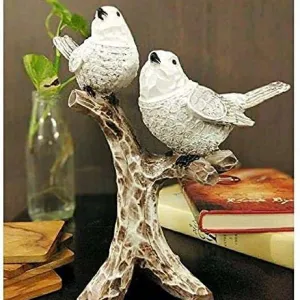 Handcrafted Birds Couple on Tree Resin S...