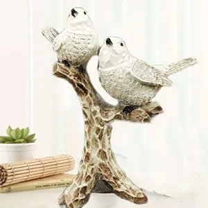 Handcrafted Birds Couple on Tree Resin Showpiece Decor