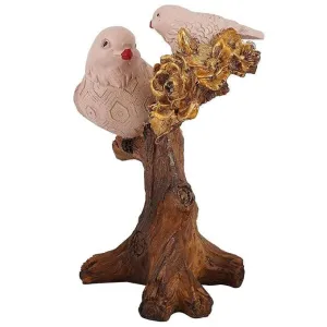 Handcrafted Birds Couple on Tree Resin Bird Statue