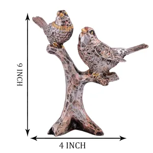 Birds Couple on Tree Resin Decorative Showpiece