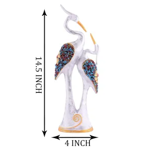 Good Luck White Swan Decorative Home Showpiece White Color