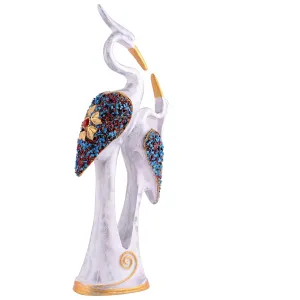 Good Luck White Swan Decorative Home Showpiece White Color