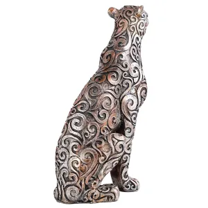 Panther Sitting Antique Animal Figurine Home Decor