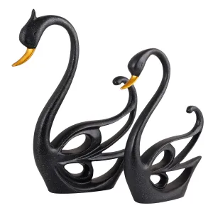 Good Luck Black Swan Decorative Home Showpiece