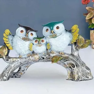 Owl Family on Tree Decorative Bird Showp...