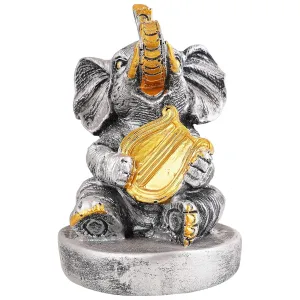 Resin Elephant Playing Instrument Decorative Idol