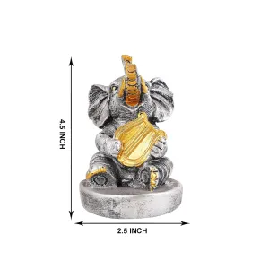Resin Elephant Playing Instrument Decorative Idol