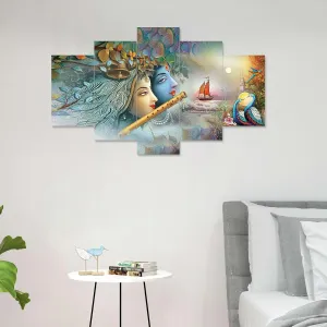MDF Framed 3D Wall Painting Set of Five for Home Decoration