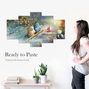 MDF Framed 3D Wall Painting Set of Five for Home Decoration