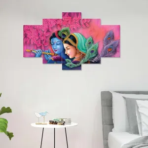 MDF Framed 3D Wall Painting Set of Five for Home Decoration