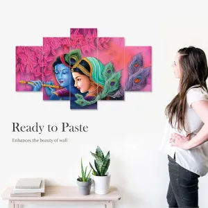 MDF Framed 3D Wall Painting Set of Five for Home Decoration