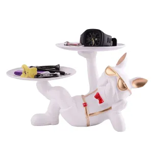 Cool Dog Showpiece with Plate Decorative Showpiece