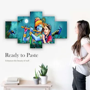 MDF Framed 3D Wall Painting Set of Five for Home Decoration