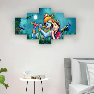 MDF Framed 3D Wall Painting Set of Five for Home Decoration
