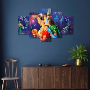 MDF Framed 3D Wall Painting Set of Five...