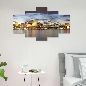 MDF Framed 3D Wall Painting Set of Five for Home Decoration
