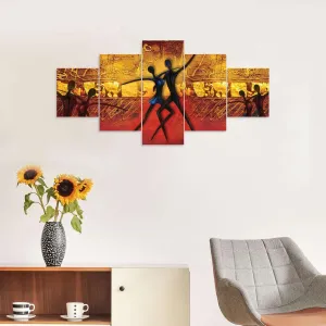MDF Framed 3D Wall Painting Set of Five for Home Decoration