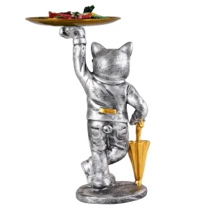 Cool Dog Showpiece with Plate Table Top Decor