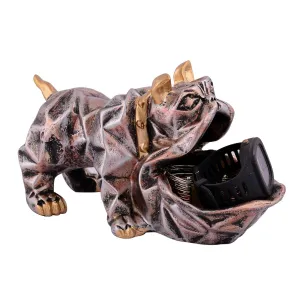 Cool Dog Showpiece with Plate Decorative Accent