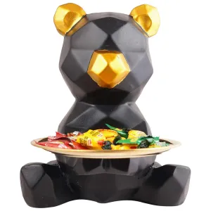 Cool Teddy Showpiece with Plate Cute Home Decor