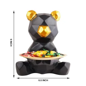 Cool Teddy Showpiece with Plate Cute Home Decor