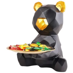 Cool Teddy Showpiece with Plate Cute Home Decor