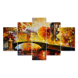 MDF Framed 3D Wall Painting Set of Five for Home Decoration