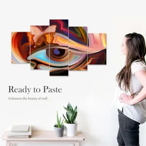 MDF Framed 3D Wall Painting Set of Five for Home Decoration