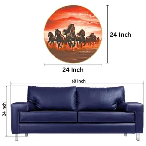 Seven Horses Vastu Painting For Wall Decoration Big Large Size 7 Horse Vastu Frame Golden Framed Painting
